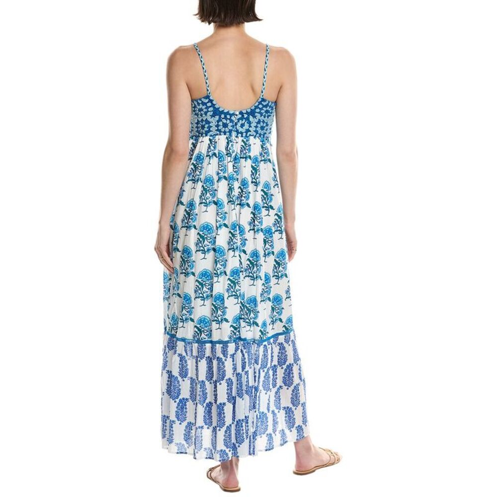 Floral Blue and White Maxi Dress - Picture 3 of 4